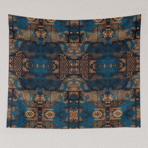 Item preview, Moody Teal Gold Andalusian Surface Pattern designed and sold by arteresting-art.