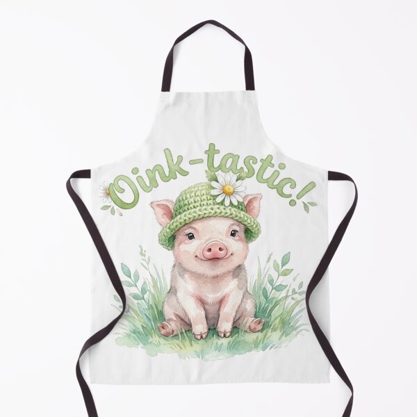 Item preview, Cute Watercolor Baby Pig in Crochet Hat - Oink-tastic! designed and sold by katiecorners.