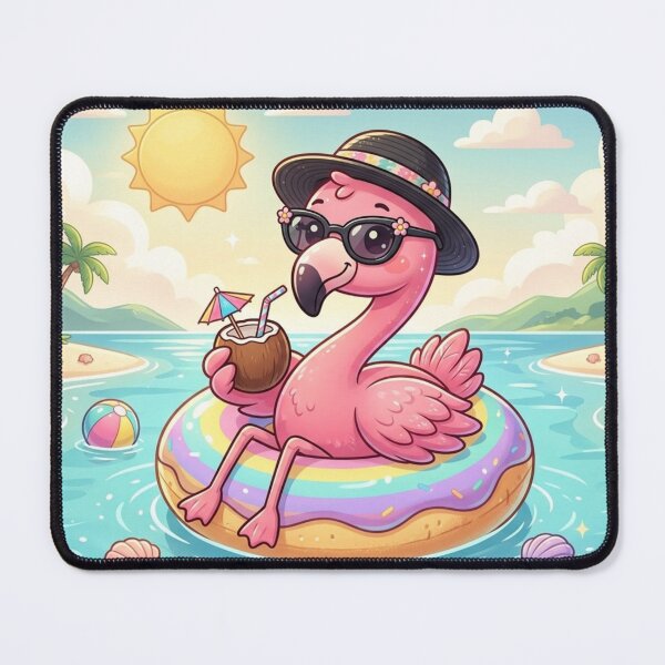 Item preview, Cute Summer Beach Flamingo - Whimsical Tropical Vacation Art designed and sold by MemoMetaverse.