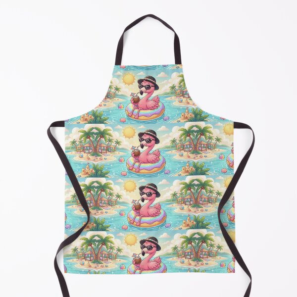 Item preview, Cute Summer Beach Flamingo - Whimsical Tropical Vacation Art designed and sold by MemoMetaverse.