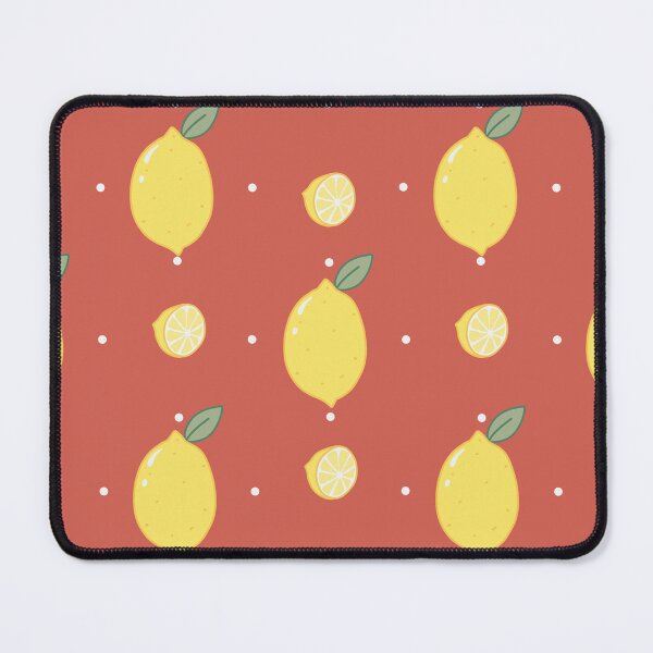 Item preview, Kawaii Lemon Seamless with white Polka Dot Pattern rust background designed and sold by Sugarflumpairy2.