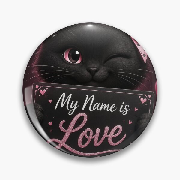Item preview, My Name Is Love Black Cat designed and sold by LovePrintArt.