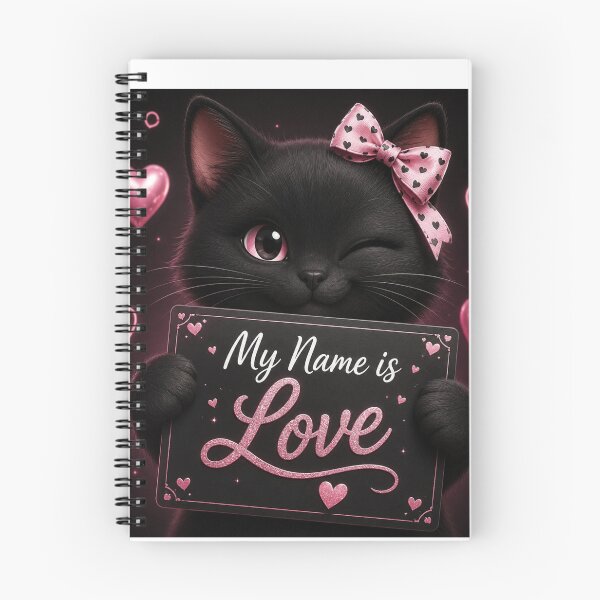 Item preview, My Name Is Love Black Cat designed and sold by LovePrintArt.
