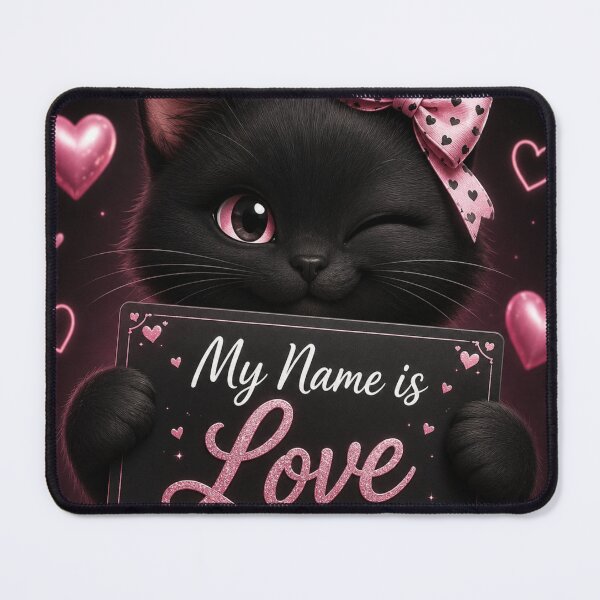 Item preview, My Name Is Love Black Cat designed and sold by LovePrintArt.