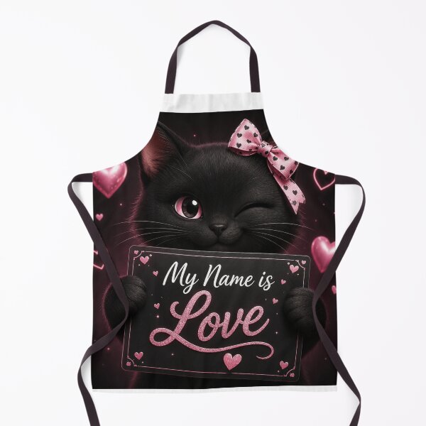 Item preview, My Name Is Love Black Cat designed and sold by LovePrintArt.