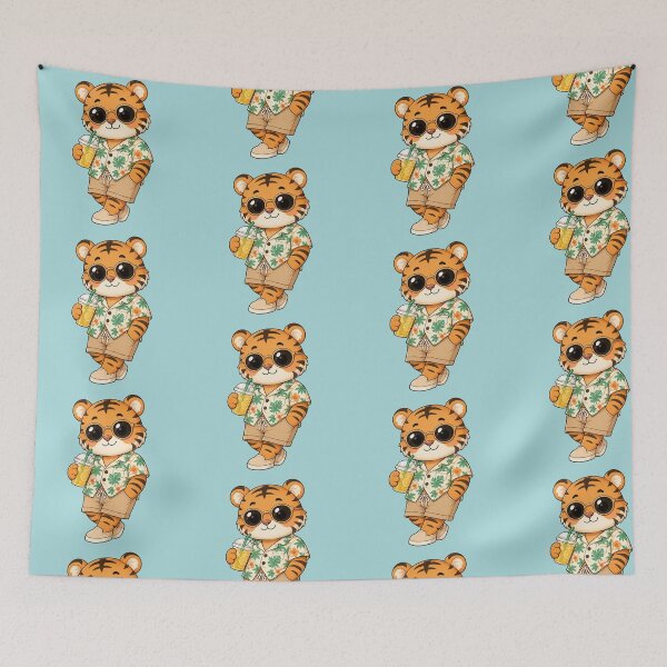 Item preview, Cute Summer Tiger Wearing Hawaiian Shirt And Sunglasses designed and sold by Seculinator.