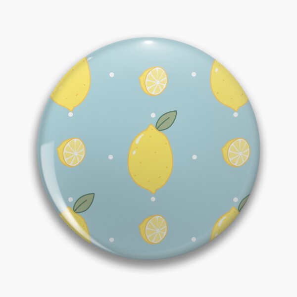 Item preview, Kawaii Lemon Seamless with white Polka Dot Pattern blue background designed and sold by Sugarflumpairy2.