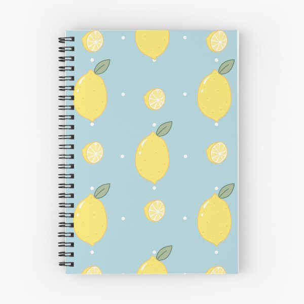 Item preview, Kawaii Lemon Seamless with white Polka Dot Pattern blue background designed and sold by Sugarflumpairy2.