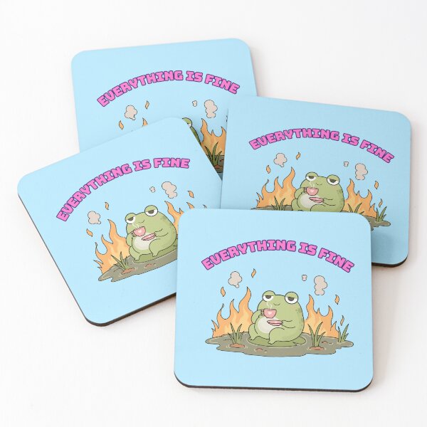 Item preview, Frog sipping tea while sitting in a tiny swamp fire. designed and sold by Kiwaro.