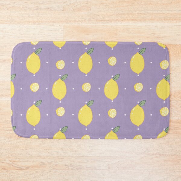 Item preview, Kawaii Lemon Seamless with white Polka Dot Pattern purple background designed and sold by Sugarflumpairy2.
