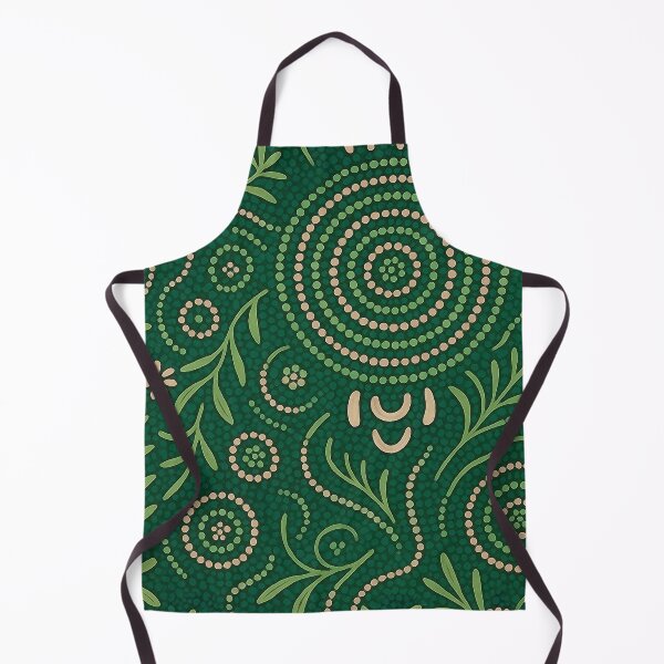 Item preview, Aboriginal Dot Painting Bedding Set Plants Pattern Green designed and sold by AboriginalartVI.