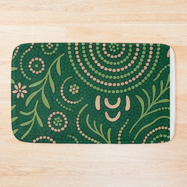 Item preview, Aboriginal Dot Painting Bedding Set Plants Pattern Green designed and sold by AboriginalartVI.