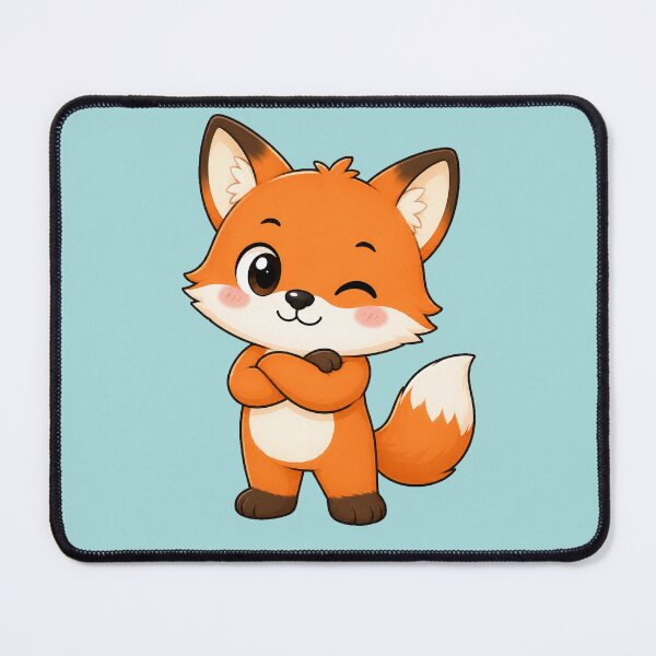 Item preview, Cute Winking Fox Cartoon Standing Crossed Arms designed and sold by Seculinator.