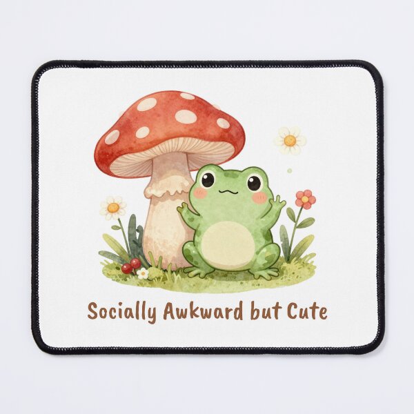 Item preview, Socially Awkward but Cute | Cottagecore Mushroom Sticker designed and sold by Cozy Chaos Studio Co.