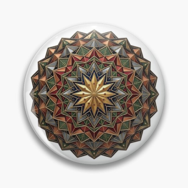 Item preview, Sacred Geometry Star Mandala Gold and Emerald Ornament designed and sold by Northern Glow Art.