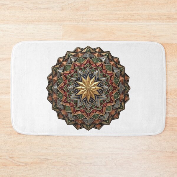Item preview, Sacred Geometry Star Mandala Gold and Emerald Ornament designed and sold by Northern Glow Art.