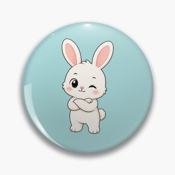 Item preview, Cute Winking Bunny Cartoon Standing Crossed Arms designed and sold by Seculinator.