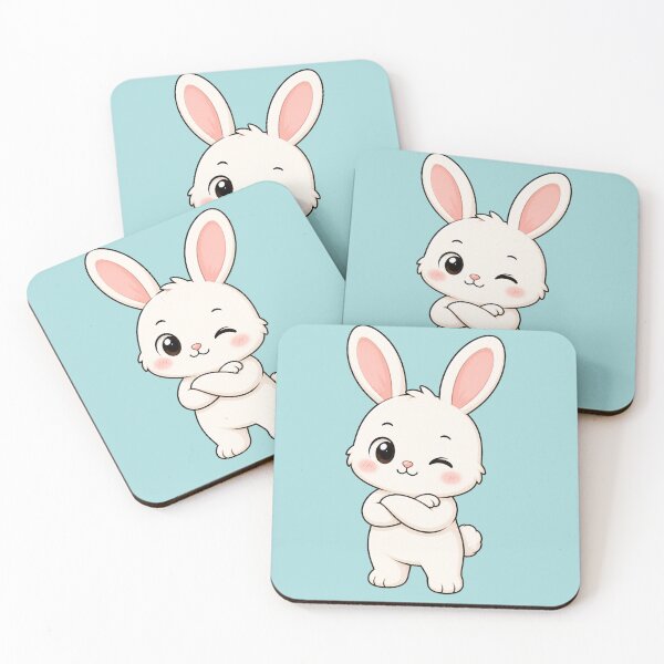 Artikelvorschau, Cute Winking Bunny Cartoon Standing Crossed Arms entworfen und verkauft von Seculinator.