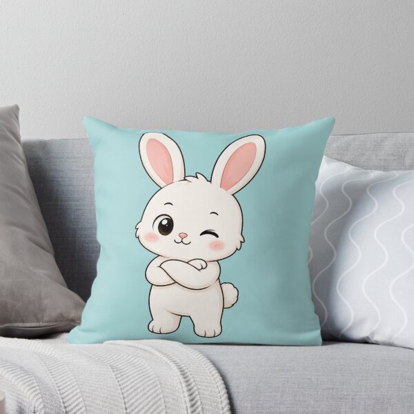 Artikelvorschau, Cute Winking Bunny Cartoon Standing Crossed Arms entworfen und verkauft von Seculinator.