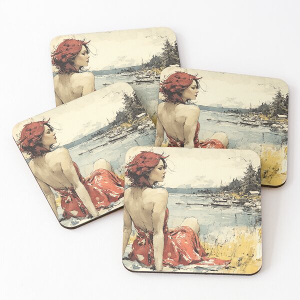 Item preview, Summer Nostalgia: Red Dress by the Lake designed and sold by Banal25.