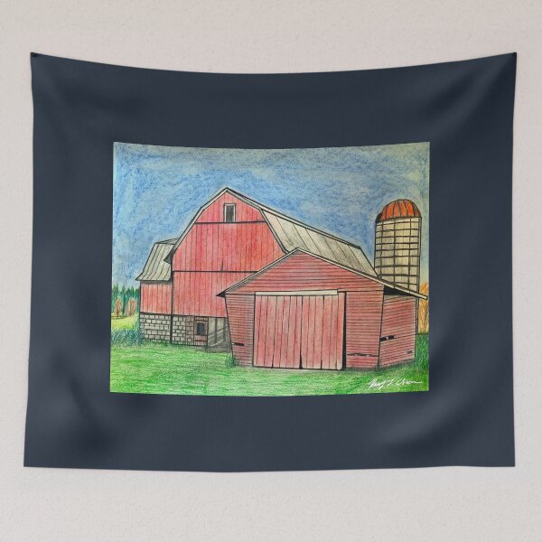 Item preview, Classic Red Barn and Silo designed and sold by Haxson37art.