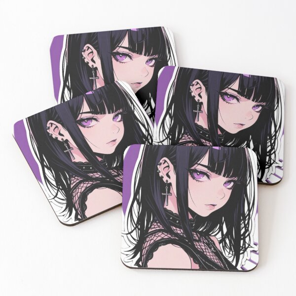 Item preview, Purple Eyes Gothic Anime Girl Illustration designed and sold by AnimDream .