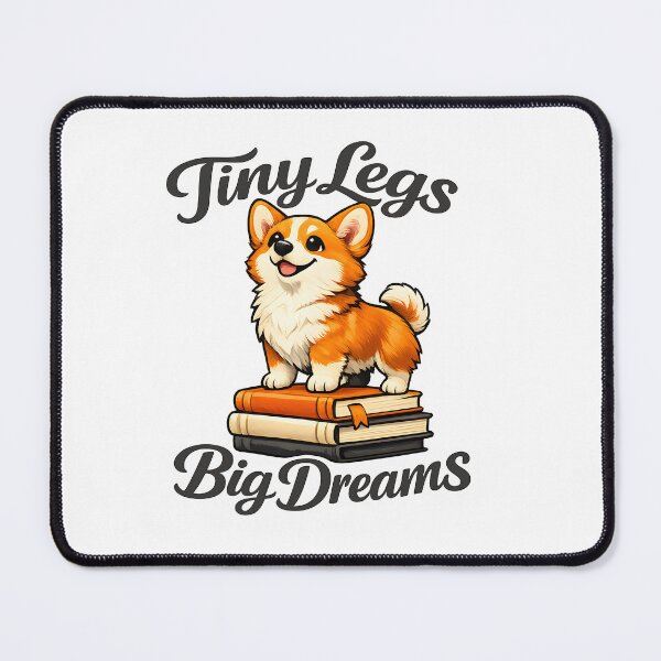 Item preview, Tiny Legs Big Dreams – Inspirational Corgi Book Lover Design designed and sold by builtforyou.