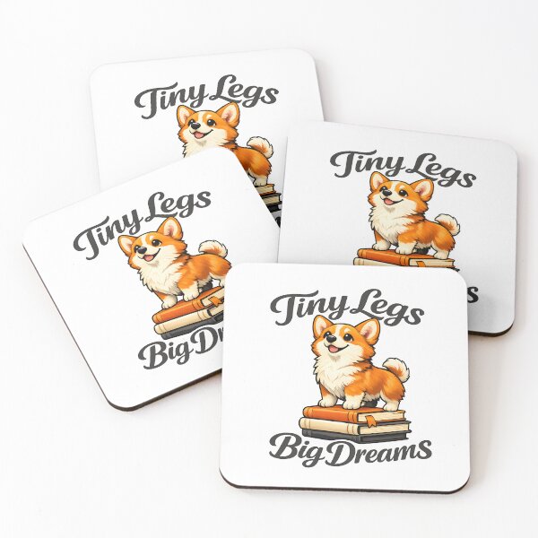 Item preview, Tiny Legs Big Dreams – Inspirational Corgi Book Lover Design designed and sold by builtforyou.