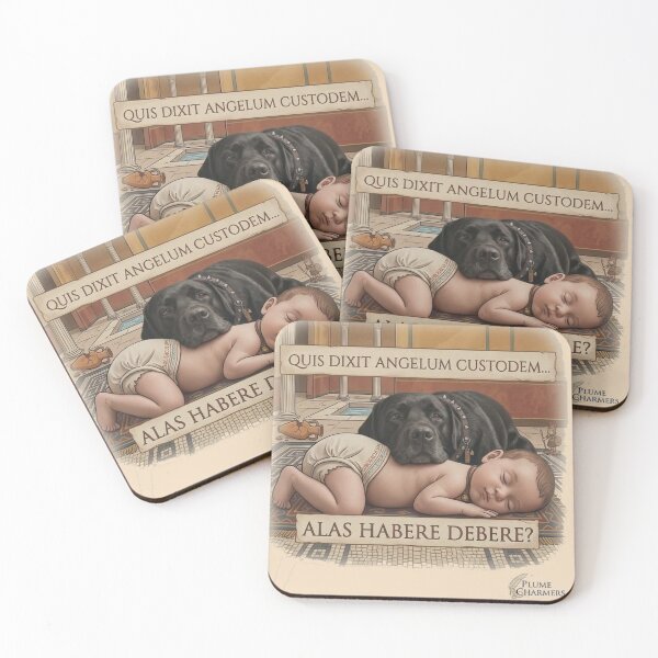 Item preview, Quis Dixit Angelum Custodem Latin Guardian Angel Dog designed and sold by Plumcharmeurs.