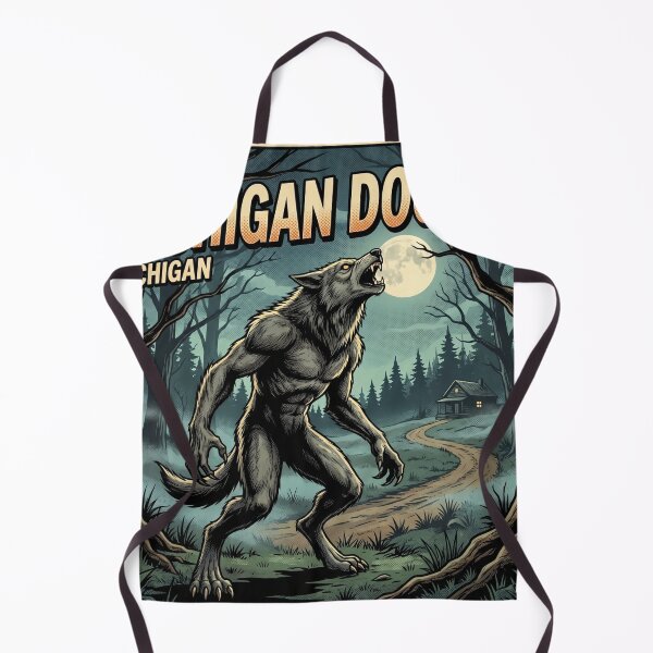 Aperçu de l'œuvre Cryptide Dogman du Michigan – Conception artistique de bande dessinée d'horreur créée et vendue par redsharkuk.