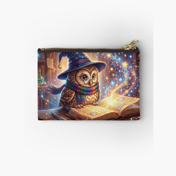 Item preview, Cute Magic Owl Wizard - Whimsical Little Scholar Cartoon Art designed and sold by MemoMetaverse.