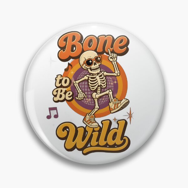 Item preview, Bone to Be Wild – Retro Dancing Skeleton Halloween Design | Funny Vintage Spooky Graphic designed and sold by ColorClouds.
