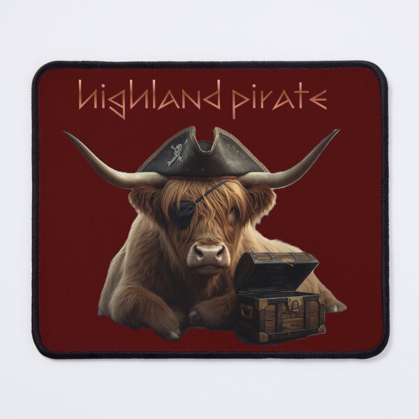 Item preview, Highland Pirate Cow | Scottish Highland Cow Pirate Vintage Design designed and sold by Ink & Highlands.