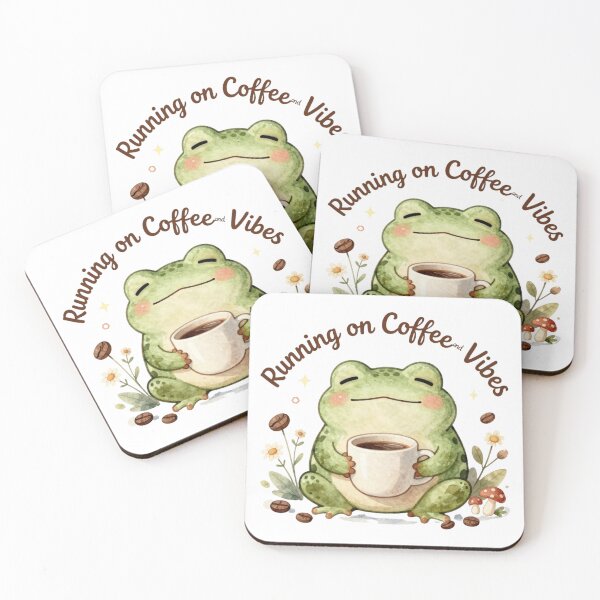 Item preview, Running on Coffee and Vibes  designed and sold by Cozy Chaos Studio Co.