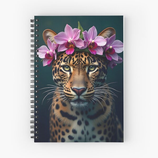 Item preview, Jaguar with Tropical Flower Crown Art designed and sold by Luna-Flow.