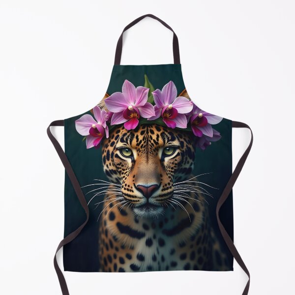 Item preview, Jaguar with Tropical Flower Crown Art designed and sold by Luna-Flow.