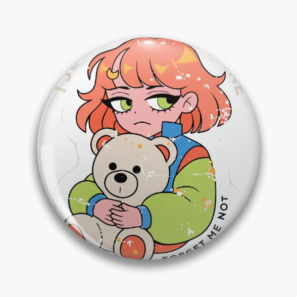 Item preview, Retro Sad Anime Girl With Teddy Bear Sticker designed and sold by inkfusionhub99.