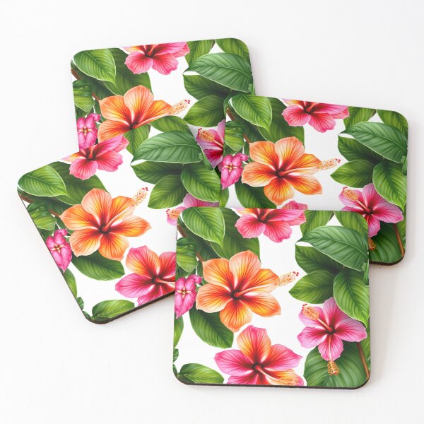 Item preview, Tropical Hibiscus and Lush Leaves Pattern designed and sold by CooksCreators.