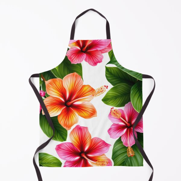 Item preview, Tropical Hibiscus and Lush Leaves Pattern designed and sold by CooksCreators.