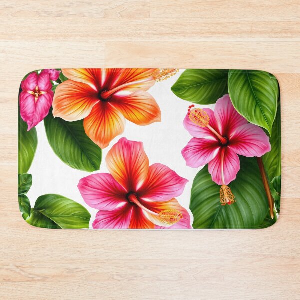 Item preview, Tropical Hibiscus and Lush Leaves Pattern designed and sold by CooksCreators.