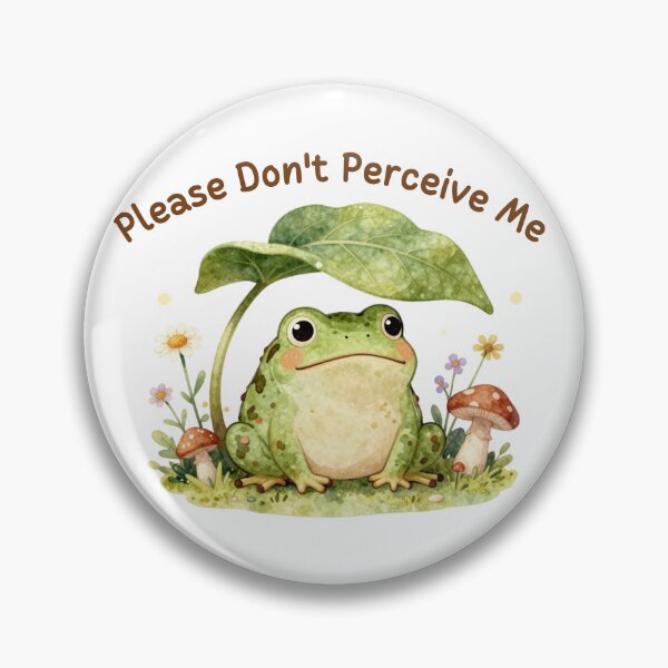 Item preview, Please Don't Perceive Me Frog Sticker | Introvert Humor | Cute Cottagecore Frog designed and sold by Cozy Chaos Studio Co.