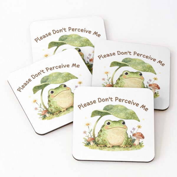 Item preview, Please Don't Perceive Me Frog Sticker | Introvert Humor | Cute Cottagecore Frog designed and sold by Cozy Chaos Studio Co.