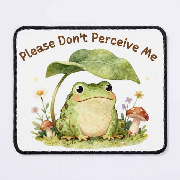 Item preview, Please Don't Perceive Me Frog Sticker | Introvert Humor | Cute Cottagecore Frog designed and sold by Cozy Chaos Studio Co.