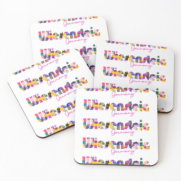 Item preview, Wiesensteig, Germany, Vibrant Abstract City Typography Art designed and sold by Wanderful-roads.