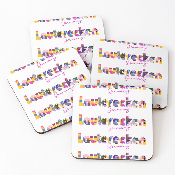 Item preview, Lauterecken, Germany, Vibrant Abstract City Typography Art designed and sold by Wanderful-roads.