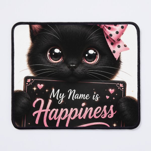 Item preview, My Name Is Happiness Black Cat designed and sold by LovePrintArt.