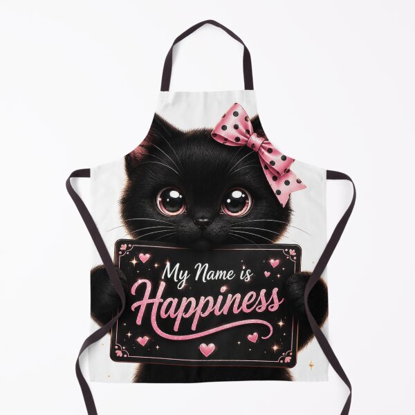Item preview, My Name Is Happiness Black Cat designed and sold by LovePrintArt.