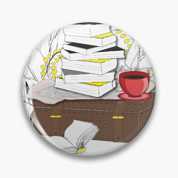 Item preview, Cozy Book Stack with Autumn Leaves and Coffee designed and sold by TatinkaArtskill.