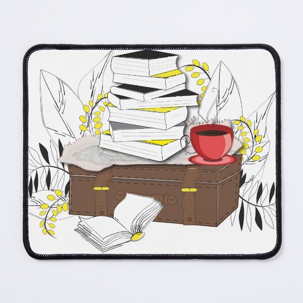 Item preview, Cozy Book Stack with Autumn Leaves and Coffee designed and sold by TatinkaArtskill.