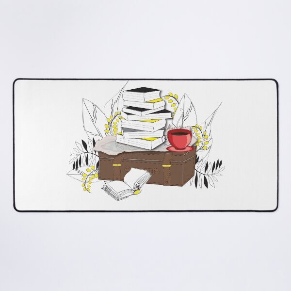 Item preview, Cozy Book Stack with Autumn Leaves and Coffee designed and sold by TatinkaArtskill.